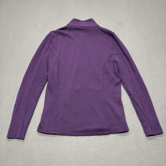 Ibex Merino Wool Full Zip Jacket Purple Pockets Hiking Outdoors Size L - Picture 10 of 15